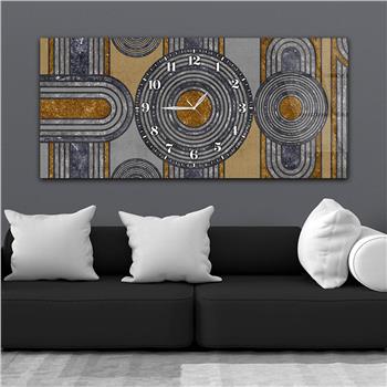 Yatay Saatli Ortadan Sanat Temalı Cam Tablo118