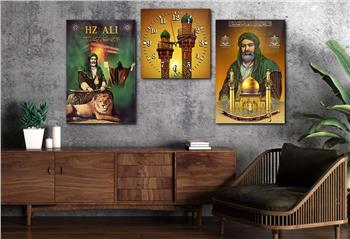 Ensemble de Tableaux et d’horloge 2 pièce sur le thème religieux