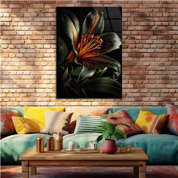 Dikey Sanat Temalı Cam Tablo 414