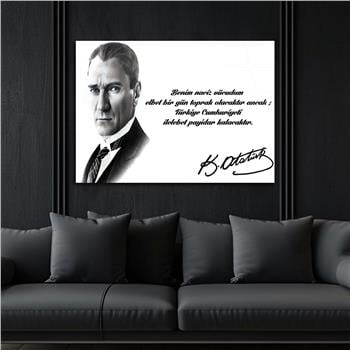 MUSTAFA KEMAL ATATÜRK GÖRSELLİ CAM TABLO