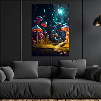 Dikey Sanat Temalı Cam Tablo 547