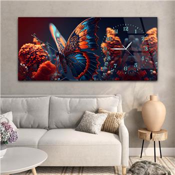 Yatay Saatli Yandan Sanat Temalı Cam Tablo 256