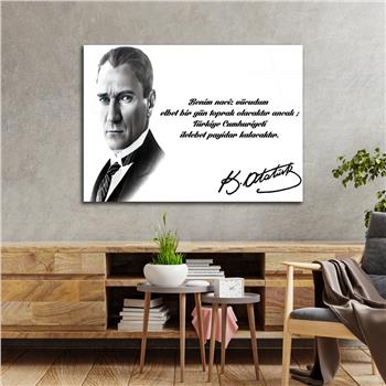 MUSTAFA KEMAL ATATÜRK GÖRSELLİ CAM TABLO