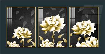 Alüminyum Çerçeveli Sanat Temalı 3lü Set MDF Tablo 0040