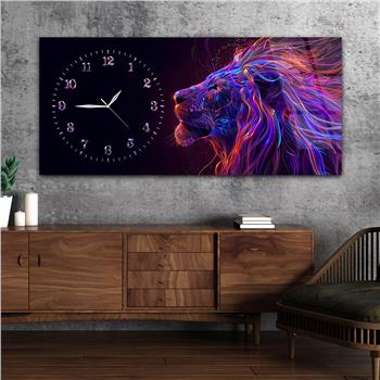 Yatay Saatli Yandan Sanat Temalı Cam Tablo 285