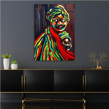 Dikey Sanat Temalı Cam Tablo 394