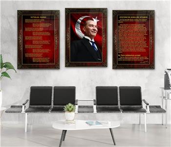  3lü Set VatanTemalı Cam Tablo 23