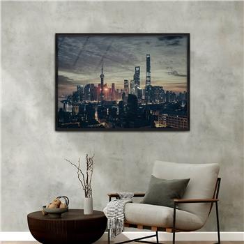 Aluminium Omlijste Kunst Thema Geharde Glasschilderij 079