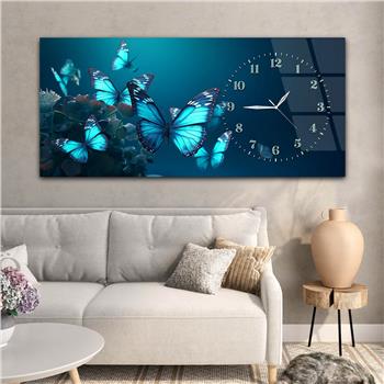 Yatay Saatli Yandan Sanat Temalı Cam Tablo 253