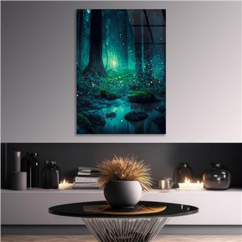 Dikey Sanat Temalı Cam Tablo 520