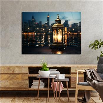 Yatay Dini Temalı Cam Tablo 201