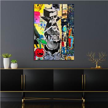 Dikey Sanat Temalı Cam Tablo 496