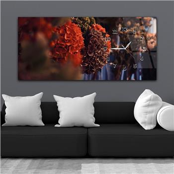 Yatay Saatli Yandan Sanat ve Doğa Temalı Cam Tablo 212