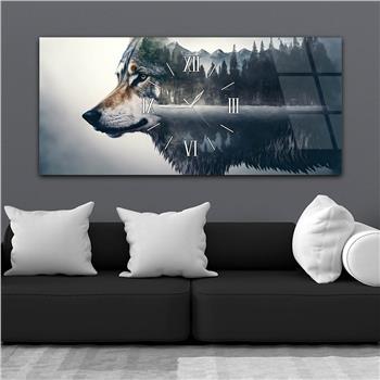 Horizontaal, in Het Midden Voorzien Van Een Klok, Kunst En Natuur Thema Gehard Glasschilderij 103