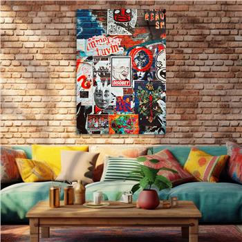 Dikey Sanat Temalı Cam Tablo 423