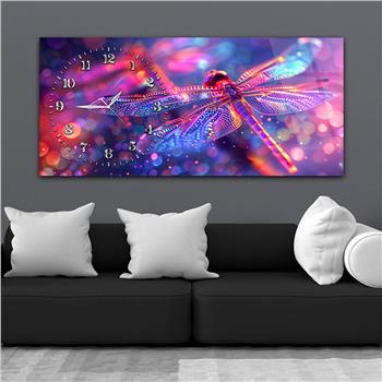 Yatay Saatli Yandan Sanat Temalı Cam Tablo 290