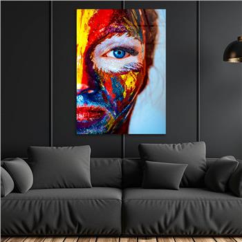 Dikey Sanat Temalı Cam Tablo 506