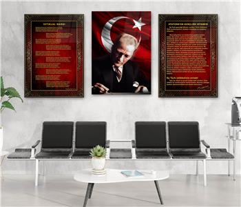  3lü Set VatanTemalı Cam Tablo 19