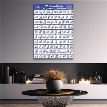 ALLAHIN 99 İSMİ ESMAÜL HÜSNA CAM TABLO