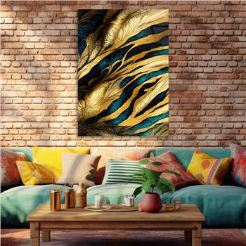 Dikey Sanat Temalı Cam Tablo 560