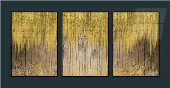 Alüminyum Çerçeveli Sanat Temalı 3lü Set MDF Tablo 0044