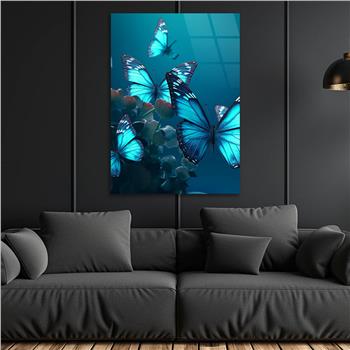 Dikey Sanat Temalı Cam Tablo 419