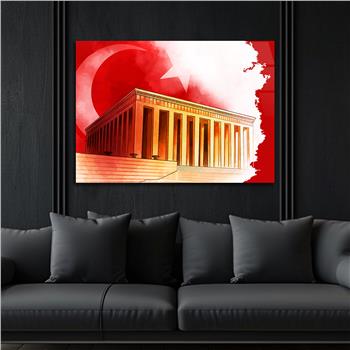 Yatay VatanTemalı Cam Tablo 129