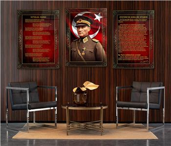  3lü Set VatanTemalı Cam Tablo 13