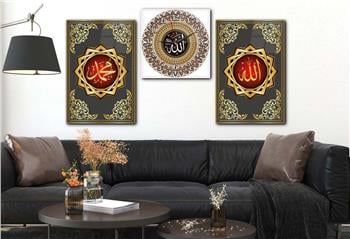 Kunst Thematisches 2-teiliges bedrucktes Glas und Uhrenset