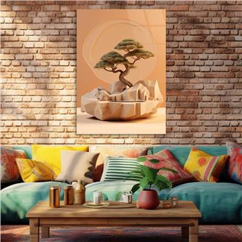 Dikey Doğa Temalı Cam Tablo 397