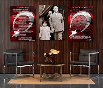  3lü Set VatanTemalı Cam Tablo 22