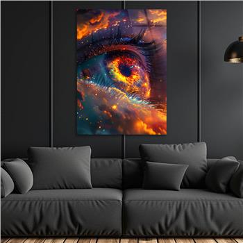 Dikey Sanat Temalı Cam Tablo 467