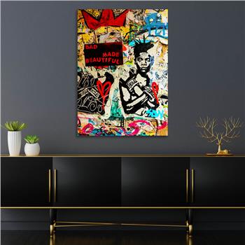 Dikey Sanat Temalı Cam Tablo 445