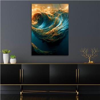 Dikey Sanat Temalı Cam Tablo 554