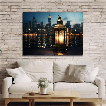 Yatay Dini Temalı Cam Tablo 201