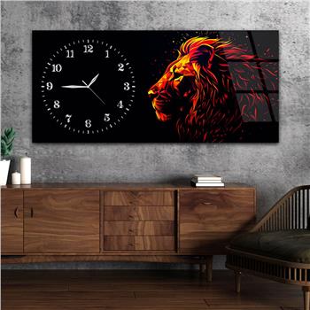 Yatay Saatli Yandan Sanat Temalı Cam Tablo 355