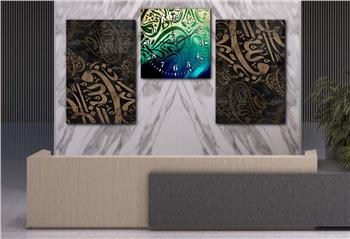 Kunst Thematisches 2-teiliges bedrucktes Glas und Uhrenset