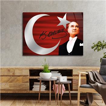 MUSTAFA KEMAL ATATÜRK GÖRSELLİ CAM TABLO
