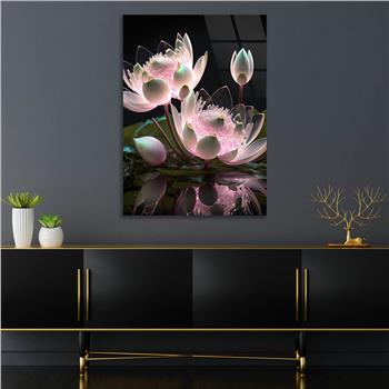 Dikey Sanat Temalı Cam Tablo 449