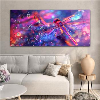 Yatay Saatli Yandan Sanat Temalı Cam Tablo 290