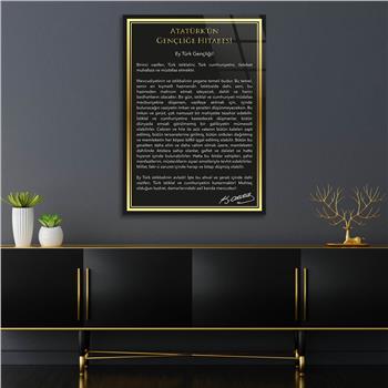 Dikey Vatan Temalı Cam Tablo 304