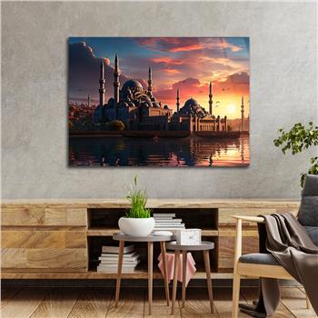 Yatay Dini Temalı Cam Tablo 216