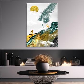 Dikey Sanat Temalı Cam Tablo 341