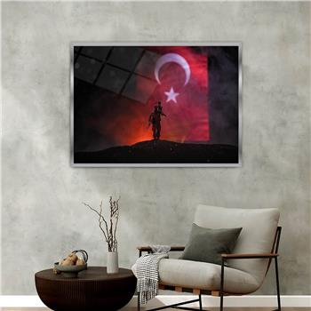 Aluminum-Framed National-Themed Tempered Glass Wall Art 062