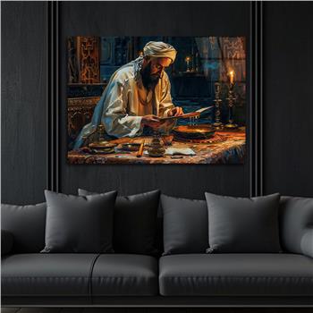 Yatay Dini Temalı Cam Tablo 213