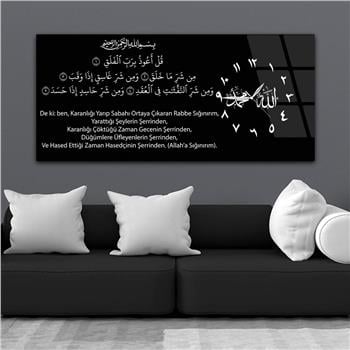 Horizontaal, Aan De Zijkant Voorzien Van Een Klok, Religieus Thema Gehard Glasschilderij 016