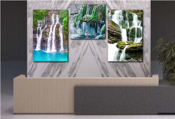 Kunst Thematisches 2-teiliges bedrucktes Glas und Uhrenset