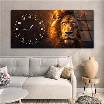 Yatay Saatli Yandan Sanat Temalı Cam Tablo 333