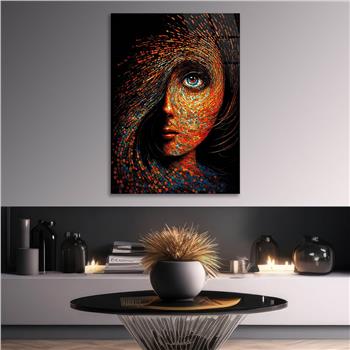 Dikey Sanat Temalı Cam Tablo 373