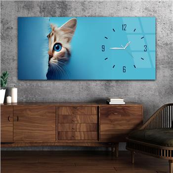 Yatay Saatli Yandan Sanat Temalı Cam Tablo 263